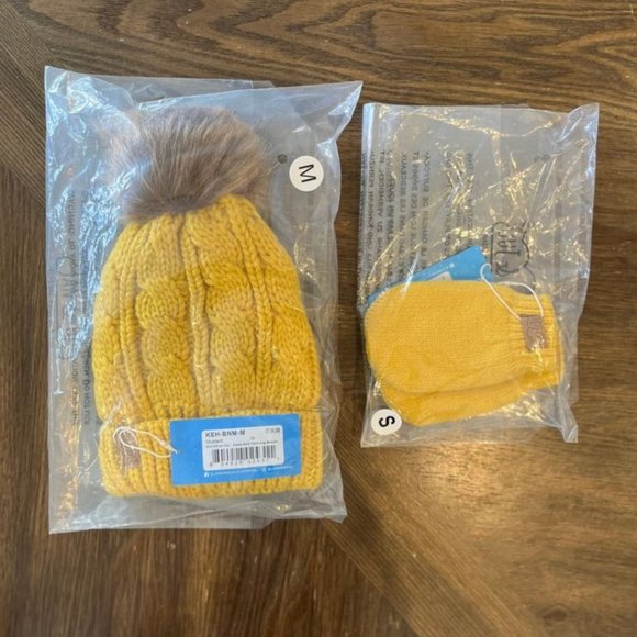 Jan & Jul Baby Hat and Mittens - Mustard Yellow - Picture 1 of 1